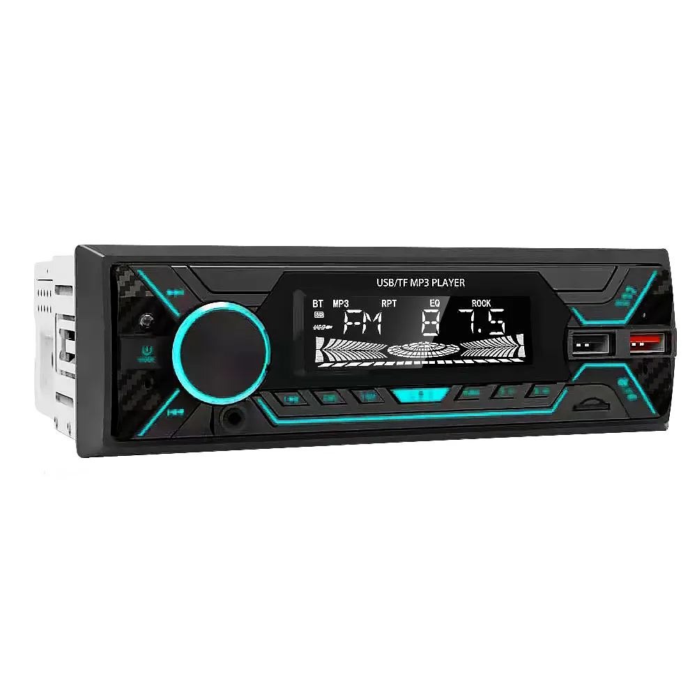 12V 7388 IC Konektor ISO 7 Warna-warni Tunggal 1 Din In Dash Stereo Audio Gigi Biru FM SD USB AUX Mobil Radio Mp3 Player