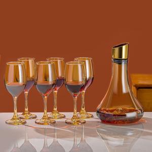 <span class=keywords><strong>Carafe</strong></span> à vin en cristal avec 6 tasses avec couvercle et <span class=keywords><strong>filtre</strong></span> en acier inoxydable, design élégant et facile à verser, aérateur de vin, cadeaux de vin - Product Image 1