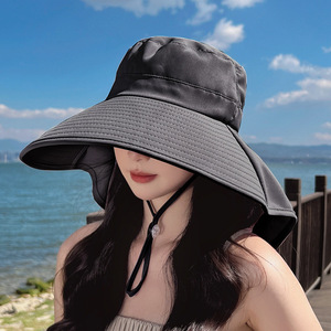 Sombrero de pescador de ala ancha de seda helada con protección UV para mujer, ideal para playa y verano al aire libre - Product Image 1