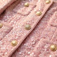 Tissu en tweed uni à paillettes en polyester, adapté aux vêtements, aux sacs, aux accessoires, aux jouets, etc., peut être expédié immédiatement