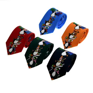 amazon mens gravatas Suppliers-Gravata de pescoço para amazon, tema de férias feita à mão, moda natal, engraçado, feliz pinguim
