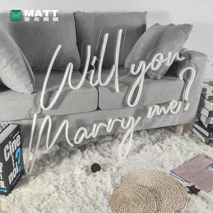 Letreiros de LED Neon Personalizados Matt Dropshipping Will You Marry Me em Acrílico+Neon Flex para Decoração de Casamentos e Empresas - Product Image 5