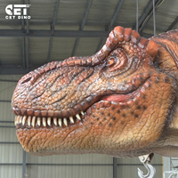 Tête de dinosaure animatronique T-Rex décorative et interactive, modèle de dinosaure pneumatique pour attraction
