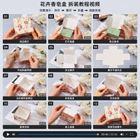 Boîte cadeau carrée en papier kraft rigide imprimé floral de luxe, emballage personnalisé vintage pour aliments et chewing-gum