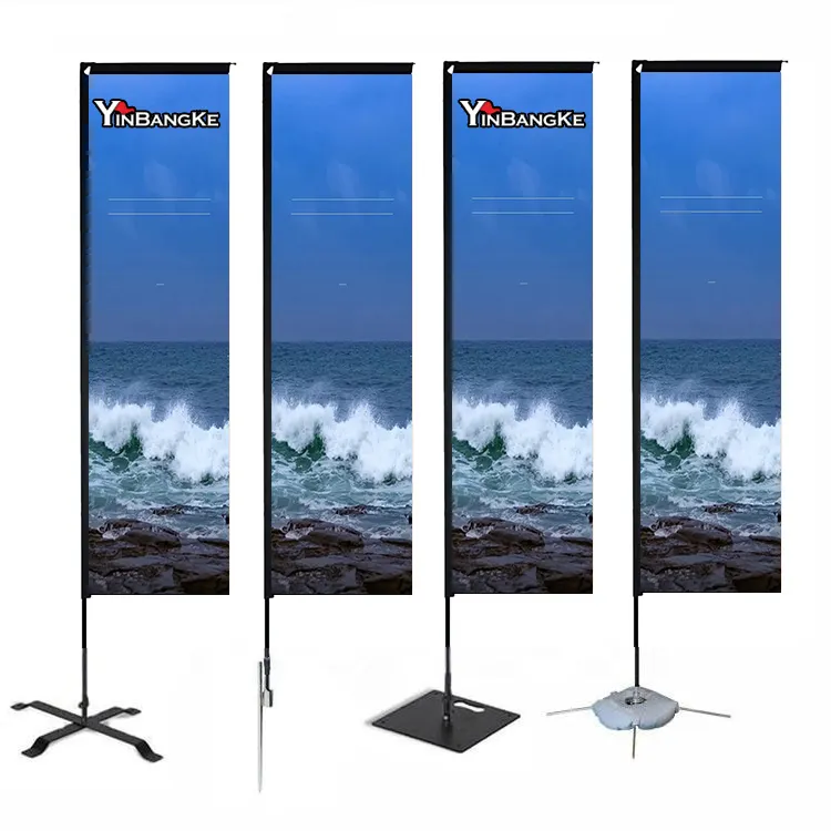 Buitenreclame Banner Staat Custom Logo Bali Printing Polyester Paal Traanboog Vliegende Strand Rechthoekige Veren Vlag