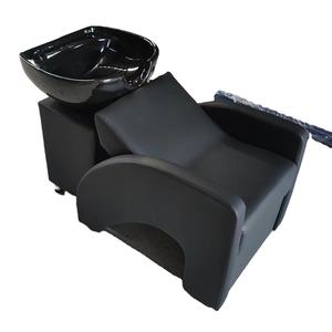 Lit de lavage de cheveux semi-allongé, style assis, avec bac en céramique, petit lit de lavage pour salon de coiffure, spécial - Product Image 1