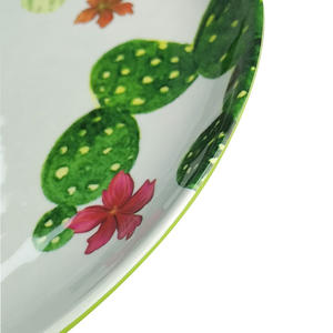 Juego de Vajilla de Melamina Verde con Diseño de Hojas, 12 Piezas, con Plato y Tazón - Product Image 5