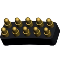 Conector POGO PIN CYXS CYTP10-5-7(11-1.5)F, Paso de 2.54 mm, Ángulo Recto, 10 Pines, Accesorios con Recubrimiento de Oro, PA46 PA9T ISO-9001