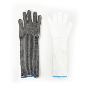 Gants résistants aux coupures en fil d'acier, niveau 9, longueur longue, pour la transformation de la viande et la protection des travaux métalliques - Product Image 2