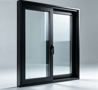 Ventana Abatible de Aluminio con Rotura de Puente Térmico de Alta Calidad y Ahorro Energético, Doble Acristalamiento Low-E, Marco Negro, Aislamiento Acústico