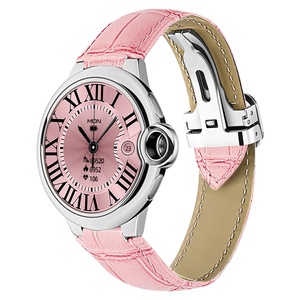 Montre connectée AW28, sportive, multifonctionnelle, avec appel, encodeur <span class=keywords><strong>rotatif</strong></span>, fréquence cardiaque, oxygène sanguin, bracelet en cuir, écran TFT, <span class=keywords><strong>selfie</strong></span> à distance - Product Image 2
