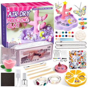 Ensemble de plateaux de rangement pour bijoux faits <span class=keywords><strong>à</strong></span> la main en argile <span class=keywords><strong>à</strong></span> séchage <span class=keywords><strong>à</strong></span> <span class=keywords><strong>l</strong></span>'<span class=keywords><strong>air</strong></span> en gros Kit de poterie avec argile - Product Image 1