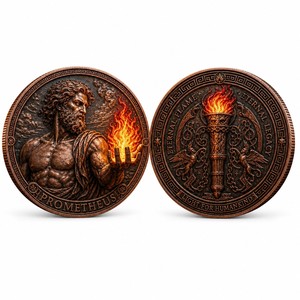 Moneda Conmemorativa de Charón en Relieve 3D Personalizada, Moneda de Lujo con Esmalte Azul, el Transportador de Almas, para Regalo y Colección - Product Image 2