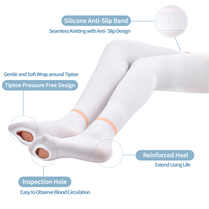 <span class=keywords><strong>Calze</strong></span> Antiembolismo 15-21mmHg, <span class=keywords><strong>Calze</strong></span> a Compressione al Ginocchio in Nylon Bianche, per Infermieri e Pazienti Allettati, Prodotte in Germania, Unisex - Product Image 2