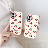 Coque de téléphone portable antichoc en silicone souple 3D peinte couleur cerise rouge QY pour A17/A16/A12/A32/52