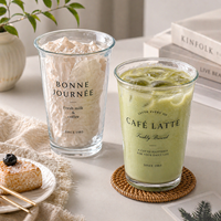 Bouteille en verre cylindrique transparente de 350 ml (12 oz) avec logo personnalisé, base lourde, facettes verticales, esthétique, écologique et recyclable pour boissons glacées – Vente en gros