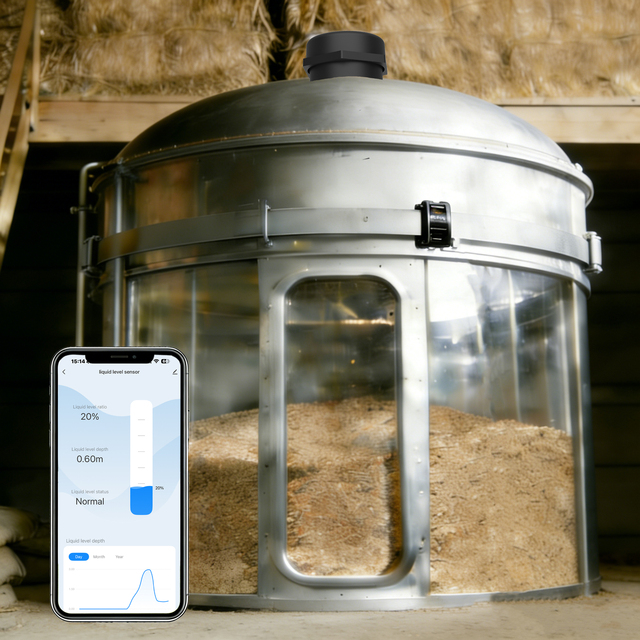 ULS-03GW 2.4G Wifi APP Ultrasonic Sensor Outdoor Alarm Water Tank Level Monitor Liquid Oil Solid Grain Bin Indicator