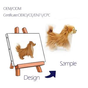 Peluche Realistico di Pomerania <span class=keywords><strong>a</strong></span> Pelo Lungo - Giocattolo Antistress Imbottito in PP per Adulti, Morbido Cane Arancione per San Valentino - Product Image 1