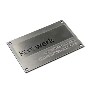Metal Nameplates Engraved Custom Durable Stainless Steel Etched Logo Plate Engraved Metal Logo Nameplate