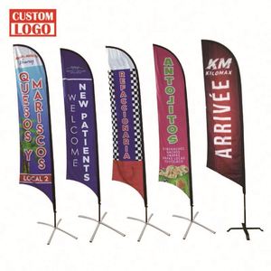 Drapeau plume de 3 mètres pour festivals, bannières, immobilier, open house, plage, enseigne publicitaire 90x365 cm (3x12 pieds) - Product Image 1
