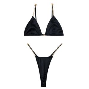 Conjunto de Dos Piezas de Lencería Sexy, Calada, con Cadena Metálica, de Tres Puntos, Seductora y Encantadora, de Europa y América - Product Image 6