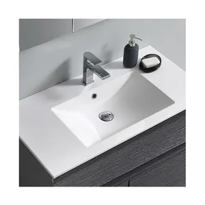 Luxury Narrow 80cm White Ceramic Bathroom Sink Wash Basin for House and Hotel