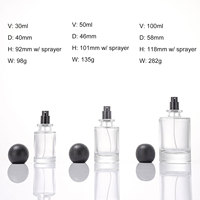 Flacon en verre épais et robuste de style infusion pour Cologne 100 ml (3 1/3 oz) – Flacon de parfum en verre noir mat avec bouchon à bille en bois