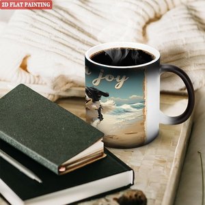 Daily Afternoon <b>Work</b> Break Coffee Mug Frosted Black 11oz Ceramic Heat Color Changing Magic <b>Cup</b> - Product Image 3