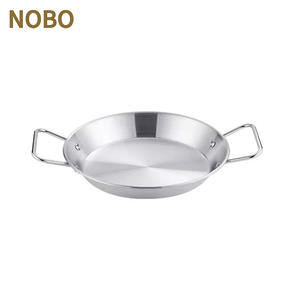 Gold or Sliver Stainless Steel Seafood <strong>Paella</strong> Pot Spanish Skillet Frying <strong>Pan</strong> for Nordic Household Fancy Restaurant - Product Image 4