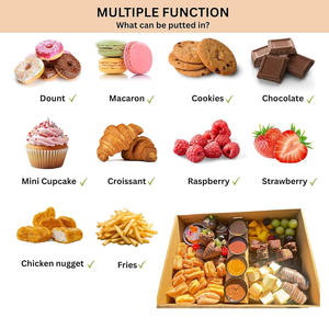 Cajas de servicio de plato de Picnic resistente de cartón <span class=keywords><strong>para</strong></span> repostería marrón Kraft con tapa People to Go Caja de brunch desechable rellena de forma estable - Product Image 3