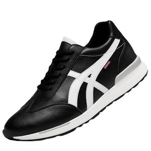 Zapatillas Blancas con Plataforma de 8cm para Hombre, Modernas, con Cordones, Casuales, con Rayas y Forro de Malla - Product Image 6