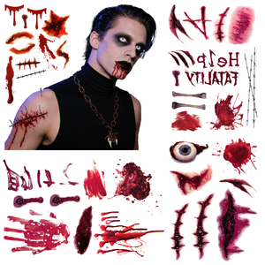 Adulti bambini Temporales trucco Thriller zucca pipistrello ragno gatto fantasma cicatrice piccolo realistico corpo temporaneo <span class=keywords><strong>tatuaggi</strong></span> di Halloween - Product Image 1