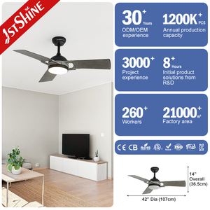 1stshine Ventilateur de plafond à LED décoratif à faible <span class=keywords><strong>consommation</strong></span> d'énergie 6 vitesses Moteur DC Ventilateur de plafond à LED - Product Image 3