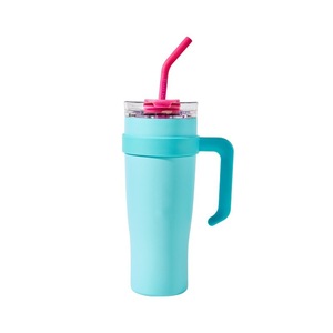 Giant Gradient Handle <b>Insulated</b> <b>Mug</b> 40oz Stainless Steel With Straw Travel Tumbler - Product Image 4