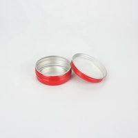 Boîtes en aluminium rondes rouges de 60 ml pour pomades – Emballage de stock pour revendeurs – Contenant en fer blanc de 2 oz