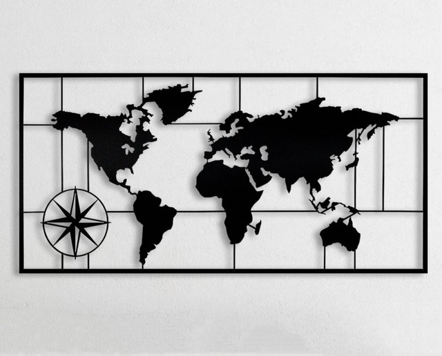 Manufacturer Custom World Map Housewarming Living Room Hanging Home Wall Art Wall Decoration Metal Wall Decor Arts