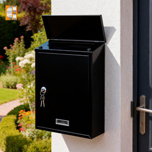 Nuevo Buzón de Pared Exterior de Metal con Recubrimiento en Polvo Impermeable, con Número de Casa, Estilo Alemán, Cerradura con Llave Resistente, Capacidad de 13L - Product Image 1
