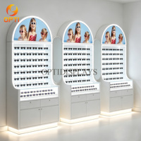 Présentoir à lunettes de soleil vert pour enfants, en forme d'arche, avec éclairage LED, mobilier de magasin d'optique, prix d'usine