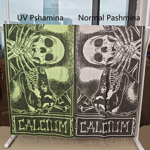 Bufandas de Pashmina al por mayor para proveedores de festivales y tiendas de merchandising bajo MOQ bufanda de Pashmina reflectante UV chal de diseño personalizado - Product Image 6