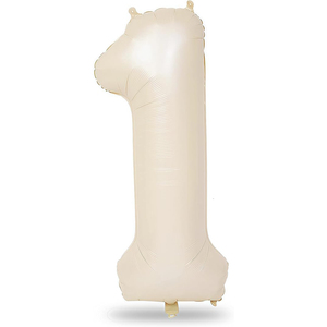 Globo Número <span class=keywords><strong>1</strong></span> Beige <span class=keywords><strong>de</strong></span> 40 Pulgadas, Decoración para Primer Cumpleaños y Navidad, Globo Grande Autoinflable <span class=keywords><strong>de</strong></span> Látex Crema, Duradero e Impermeable, 0-9, para Exteriores - Product Image 1