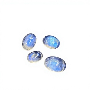 Certified Mix Lot Of Natural <b>Rainbow</b> Fire Moonstone Oval Shape Cabochons Stones Loose Gemstones 4.87 Carats For Jewelry - Product Image 1