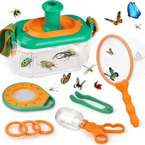 Huidas kit de coletor de insetos, kit de coletor de bug para exploração ao ar livre, com rede de borboleta, coletor de insetos