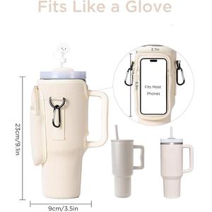 Pochette <span class=keywords><strong>de</strong></span> téléphone en néoprène personnalisée, porte-gobelet isotherme <span class=keywords><strong>de</strong></span> 40 oz, porte-bouteille d'eau, sac bandoulière avec sangle d'épaule pour Stanley - Product Image 4