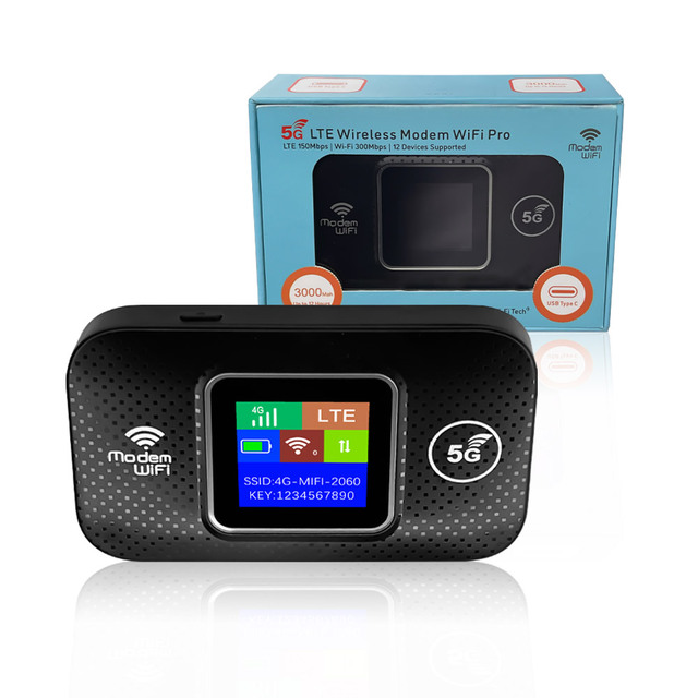 LTE MiFis Type-C WiFi Router 4G LTE SIM Card Slot 3000mAh 150Mbps WPS Desktop Use Pocket Hotspot Modem Network Card