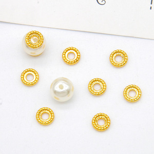 Gold Plated Spacer Beads 18K Copper Round DIY Jewelry Accessories For Necklaces Bracelets - Product Image 4