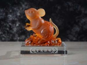 Figura de acción del zodiaco <span class=keywords><strong>chino</strong></span>, figurita de cristal de Liuli, regalo de negocios de <span class=keywords><strong>Año</strong></span> Nuevo - Product Image 2