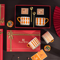 Ensemble de tasses de luxe légères, emballage boîte-cadeau et sac tasses à café en céramique emballage boîte-cadeau