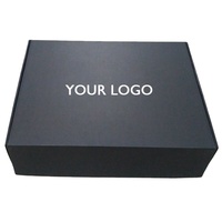 Boîte d'expédition noire personnalisée en carton ondulé avec adhésif, boîtes postales personnalisées avec logo, boîtes d'expédition en papier