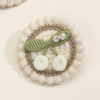Cn 4Pcs Mini Gebreide Fruitbloem Haarclip Ronde Vorm Handgemaakte Gehaakte Haaraccessoires Voor Baby Meisjes