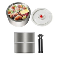Conservation thermique des aliments sous vide, soupe de repas en acier inoxydable, salade boîte à déjeuner bento pompe récipient alimentaire